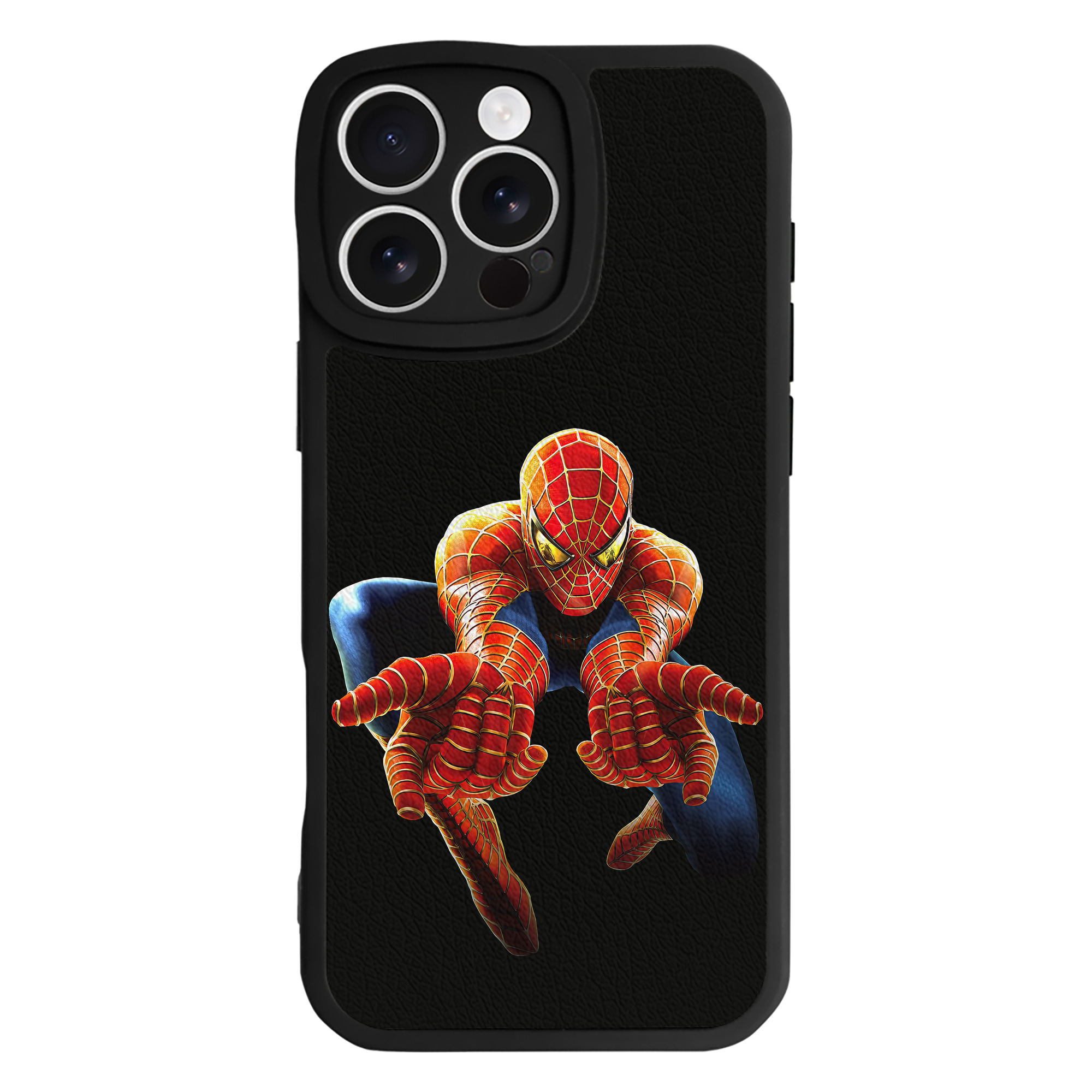 Spider Man スパイダーマン 【iPhone 16シリーズ対応】シリコンスマホケース（レザー調） 材質：シリコン